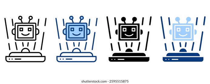 Hologram Icon Set Multiple Style Collection