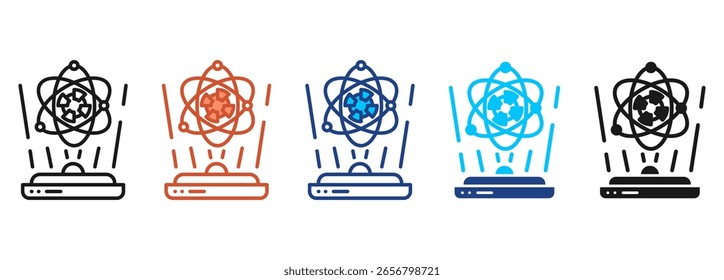 Hologram Icon Set Multiple Style Collection