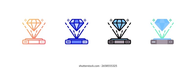 Hologramm Symbol Set mehrere Stilsammlung