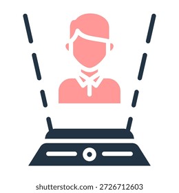 Hologram Icon Solid Color Design Vector Illustration
