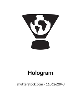 Hologram icon vector isolated on white background, logo concept of Hologram sign on transparent background, filled black symbol