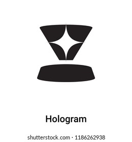 Hologram icon vector isolated on white background, logo concept of Hologram sign on transparent background, filled black symbol