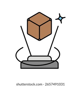 Icono de holograma con fondo blanco Vector Ilustración de stock