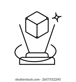Hologramm-Symbol auf weißem Hintergrund, Vektorgrafik