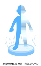 hologram illustration. people hologram with flat design style. Suitable to use for any design purpose.