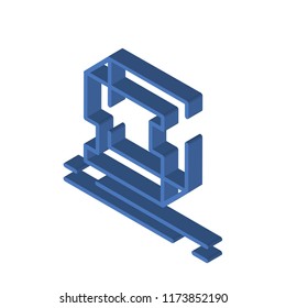 Hologram isometric left top view 3D icon