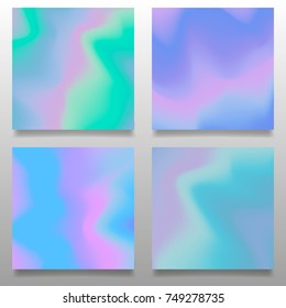 Hologram light gradient set. Vector illustration.