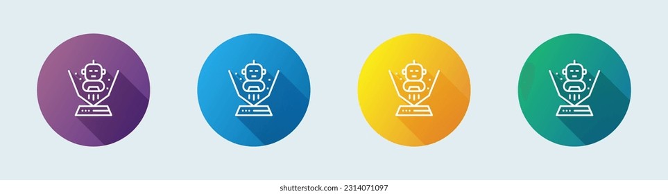 Hologram line icon in flat design style. Technology signs vector illustration.