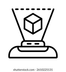 Hologram Line Vector Illustration On White Background.