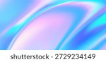 Hologram liquid gradient background. Foil paper iridescent effect. Blue pink fluid surface. Holographic pearl pattern. Y2k glitter bg. Rainbow, aurora, nacre texture. Ai abstract background. Vector