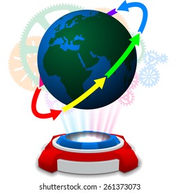 hologram machine concept. (earth hologram)