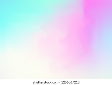 Hologram Magic Dreamy Vector Background. Rainbow Holographic Gradient Overlay, Trendy Iridescent Girlie Wallpaper. Bright Pearlescent Hologram Fairy Cool Web Banner. Glam Contrast Hipster Texture