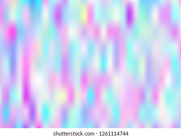 Hologram Magic Dreamy Vector Background. Rainbow Girlie Iridescent Gradient, Simple Holographic Fluid Wallpaper. Fairy Tale, Unicorn, Magic Neon Pearlescent Teal. Contrast Glitch Music Texture