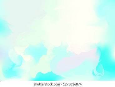 Hologram Magic Dreamy Vector Background. Simple Holographic Rainbow Girlie Iridescent Gradient, Fluid Wallpaper. Bright Hologram, Fairy, Neon Pearlescent Banner. Modern Glitch Music Design