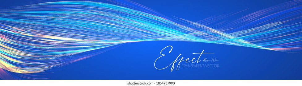 Hologram motion striped light effect with fluid color. Abstract shining wave background. Magic screen design.