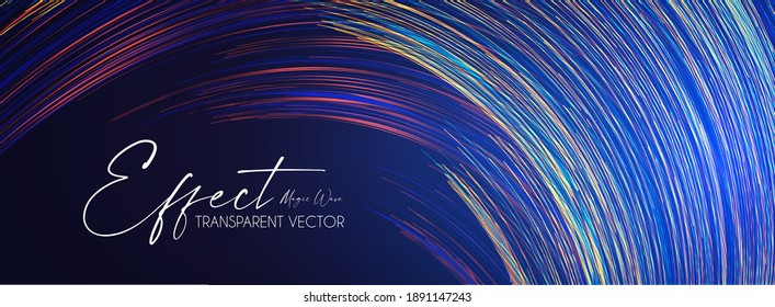 Hologram motion striped light effect with fluid color. Abstract shining wave background. Magic screen design.