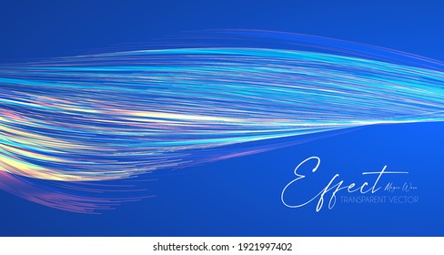 Hologram motion striped light effect with fluid color. Abstract shining wave background. Magic screen design.