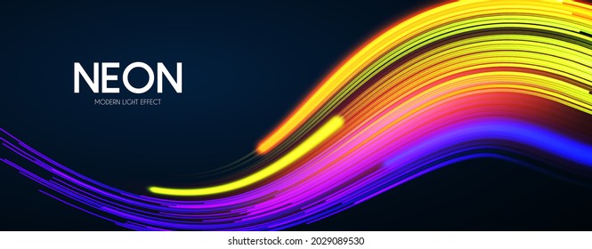 Hologram motion striped light effect with fluid color. Abstract shining wave background. Magic screen design.