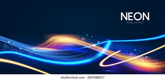 Hologram Motion Striped Light Effect With Fluid Color. Abstract Shining Wave Background. Magic Screen Design.