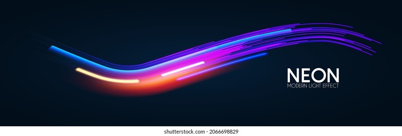 Hologram motion striped light effect with fluid color. Abstract shining wave background. Magic screen design.