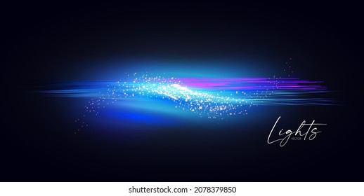 Efecto de la luz de corte del movimiento holograma con color fluido. Resumen de fondo de onda brillante. Diseño de pantalla mágica.