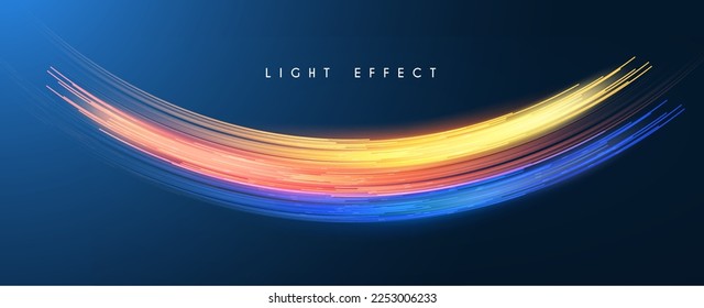 Hologram motion striped light effect with fluid color. Abstract shining wave background. Magic screen design.