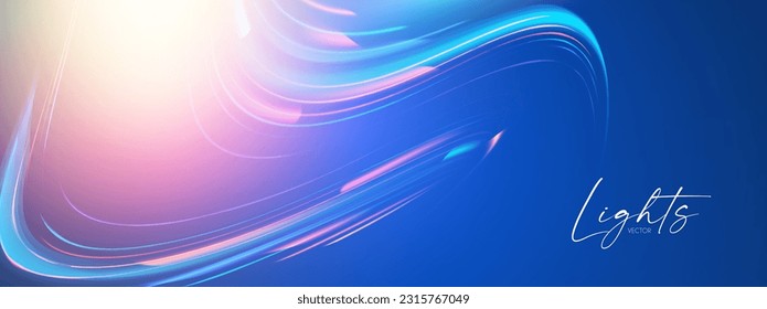 Efecto de la luz de corte del movimiento holograma con color fluido. Resumen de fondo de onda brillante. Diseño de pantalla mágica.