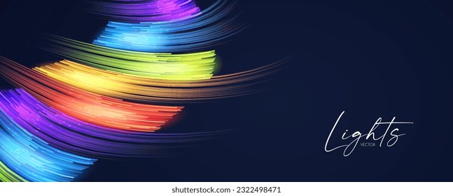 Efecto de la luz de corte del movimiento holograma con color fluido. Resumen de fondo de onda brillante. Diseño de pantalla mágica.