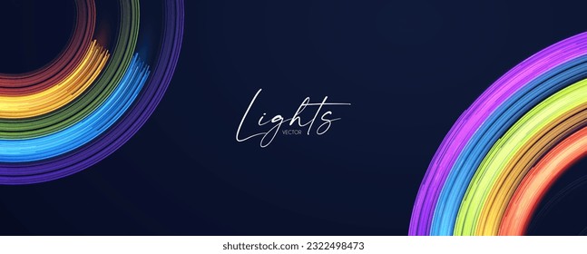 Hologram motion striped light effect with fluid color. Abstract shining wave background. Magic screen design.