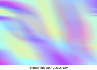 Hologram Neon background. Cute neon Girlie Rainbow, Unicorn Fairy Tale texture. Violet, pink, blue Holographic Foil. Iridescent art. Vector Glitch backdrop. Blur colorful pattern.