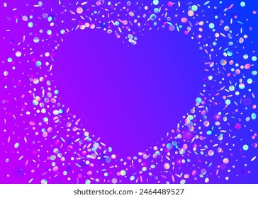 Hologram Paper. Disco Concept. 3d Surprise Explosion. Carnival Serpentine. Digital Ribbon. Cristal Banner. Purple Light Effect. Festive Confetti. Pink Hologram Paper