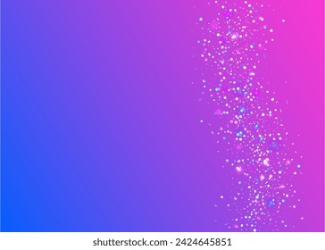 Hologram Paper. Pink Laser Confetti. Cristal Ribbon. Modern Banner. Carnaval Sparkle. Unicorn Background. 3d Abstract Template. Light Pattern. Purple Hologram Paper