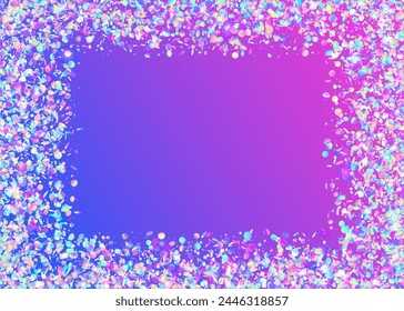 Hologram Paper. Rainbow Burst. Blue Laser Effect. Light Concept. Falling Banner. 3d Colourful Backdrop. Cristal Ribbon. Iridescent Sparkle. Pink Hologram Paper