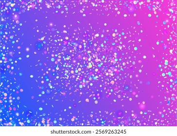 Hologram Paper. Unicorn Serpentine. Rainbow Sparkle. Modern Ribbon. Glare Isolated Illustration. Falling Dust. 3d Pattern. Blue Happy Glitter. Purple Hologram Paper