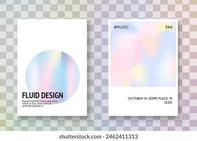 Hologram Pattern. Geometry Fluid. Colourful 90s Brochure. Pastel Concept. Fashion Screen. Violet Minimalist Flyer. Abstract Presentation. Blue Hologram Pattern