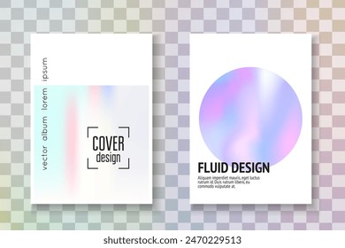 Hologram Pattern. Minimalist Background. Gradient Fluid. Colorful 90s Illustration. Violet 1980 Cover. Pastel Vector. Chrome Concept. Blue Hologram Pattern