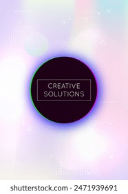 Hologram Pattern. Minimalist Background. Light Iridescent Template. Dynamic Dots. Violet Space Fluid. Soft Graphic. Modern Presentation. Vibrant Flyer. Blue Hologram Pattern