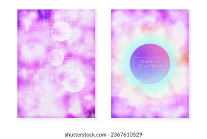 Hologram Pattern. Simple Flyer. Violet Soft Presentation. Motion Dots. Light Pearlescent Composition. Minimal Shape. Space Vector. Neon Fluid. Blue Hologram Pattern