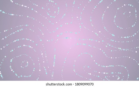 Hologram Polka Abstract Blue Background. Rainbow Celebrate Confetti Design. Vector Illustration. Magic Flying Card.