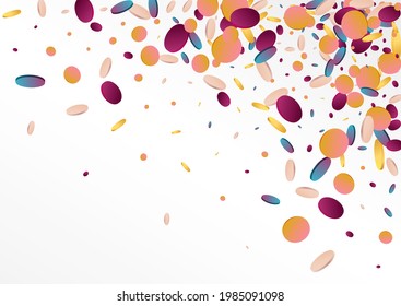 Hologram Polka Celebrate Grey Background. Multicolored Abstract Dot Card. Fun Wallpaper. Magic Invitation Background.