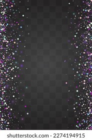 Hologram Polka Flying Vector Transparent Background. Colored Celebration Confetti Card. Decoration Backdrop. Blur Celebrate Design.