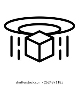 Hologram projection ar icon. Outline Hologram projection ar vector icon for web design isolated on white background