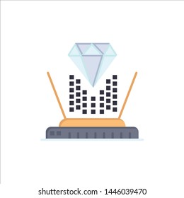 Hologram, Projection, Technology, Diamond  Flat Color Icon. Vector icon banner Template