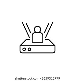 Hologram Projection Technology Displaying A Human Figure As A Digital Avatar