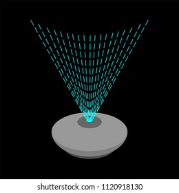  Hologram projector template. Rays of light. Vector illustration