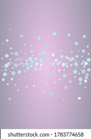 Hologram Rain Carnaval Blue Background. Magic Happy Dot Card. Carnival Backdrop. Multicolored Vector Banner.