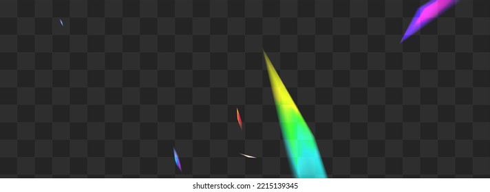 Hologram Reflection Vector Transparent Panoramic Background. Neon Cristal Overlay Wallpaper. Shiny Spectrum Flying Backdrop. Iridescent Carnival Confetti Poster.