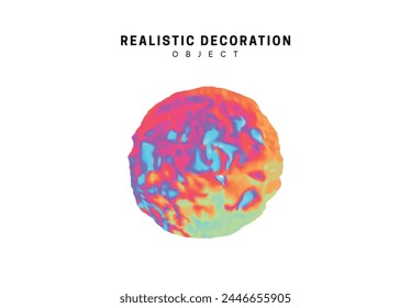 Hologram round ball sphere 3d element for design. vector illustration