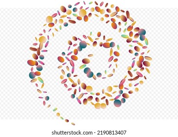 Hologram Round Carnival Transparent Background. Gradient FallingFestive Splash Wallpaper. Effect Invitation. Colored Festival Background.
