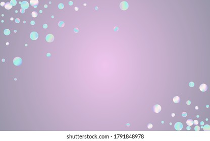 Hologram Round Christmas Blue Background. Holographic Celebrate Dust Backdrop. Transparent Banner. Magic Vector Invitation.